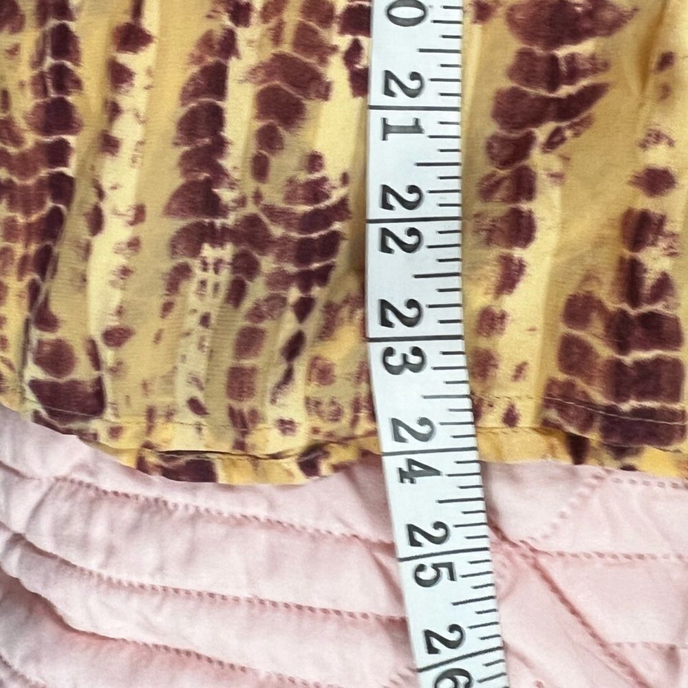 ANTHROPOLOGIE extra small Maritzia Tie-Dye Blouse yellow purple long sleeve - Picture 11 of 12